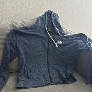 Nike Women's Blue Zip-Up Hoodie